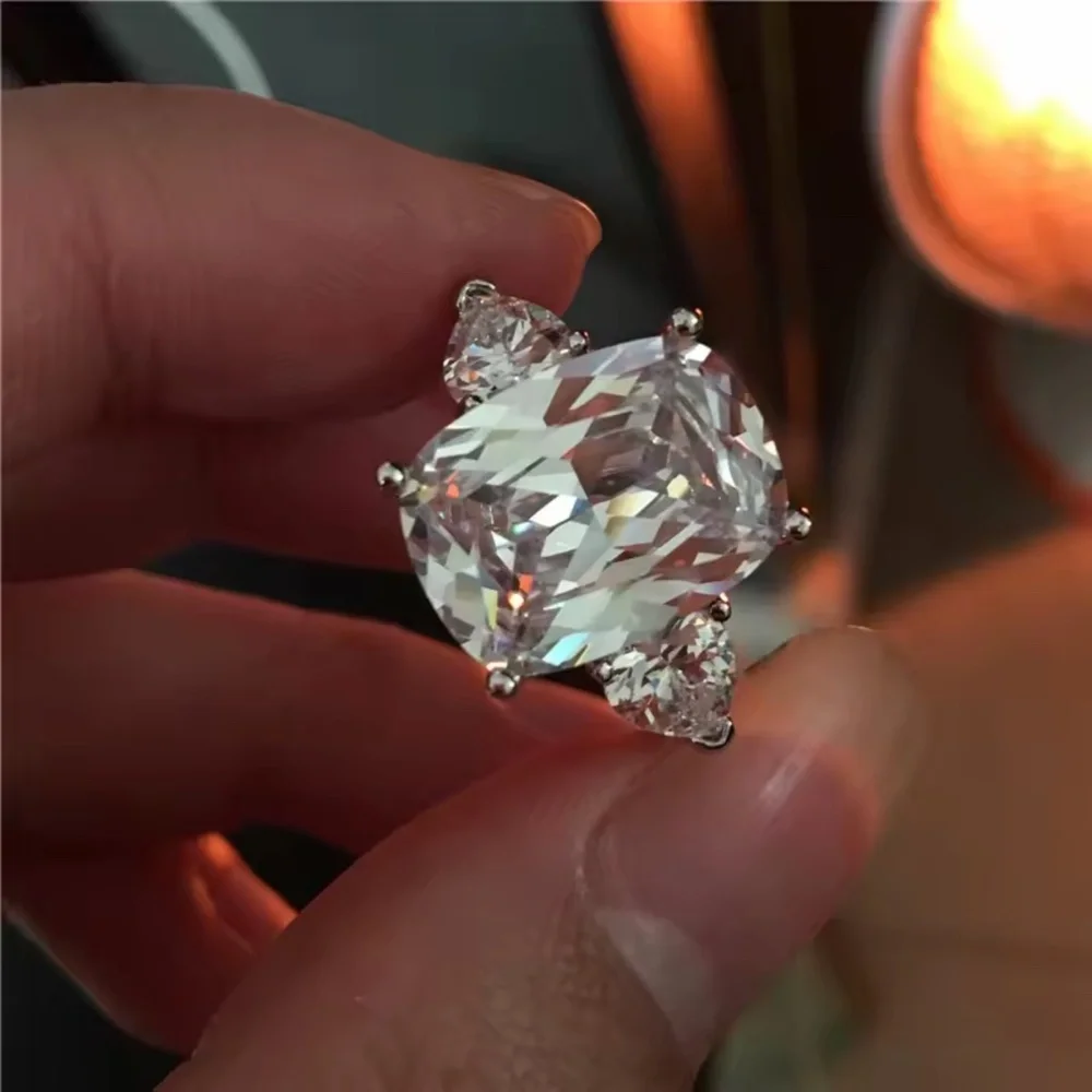 8Ct Cushion Long Cut Swarovski Solitaire Men's Pinky Ring